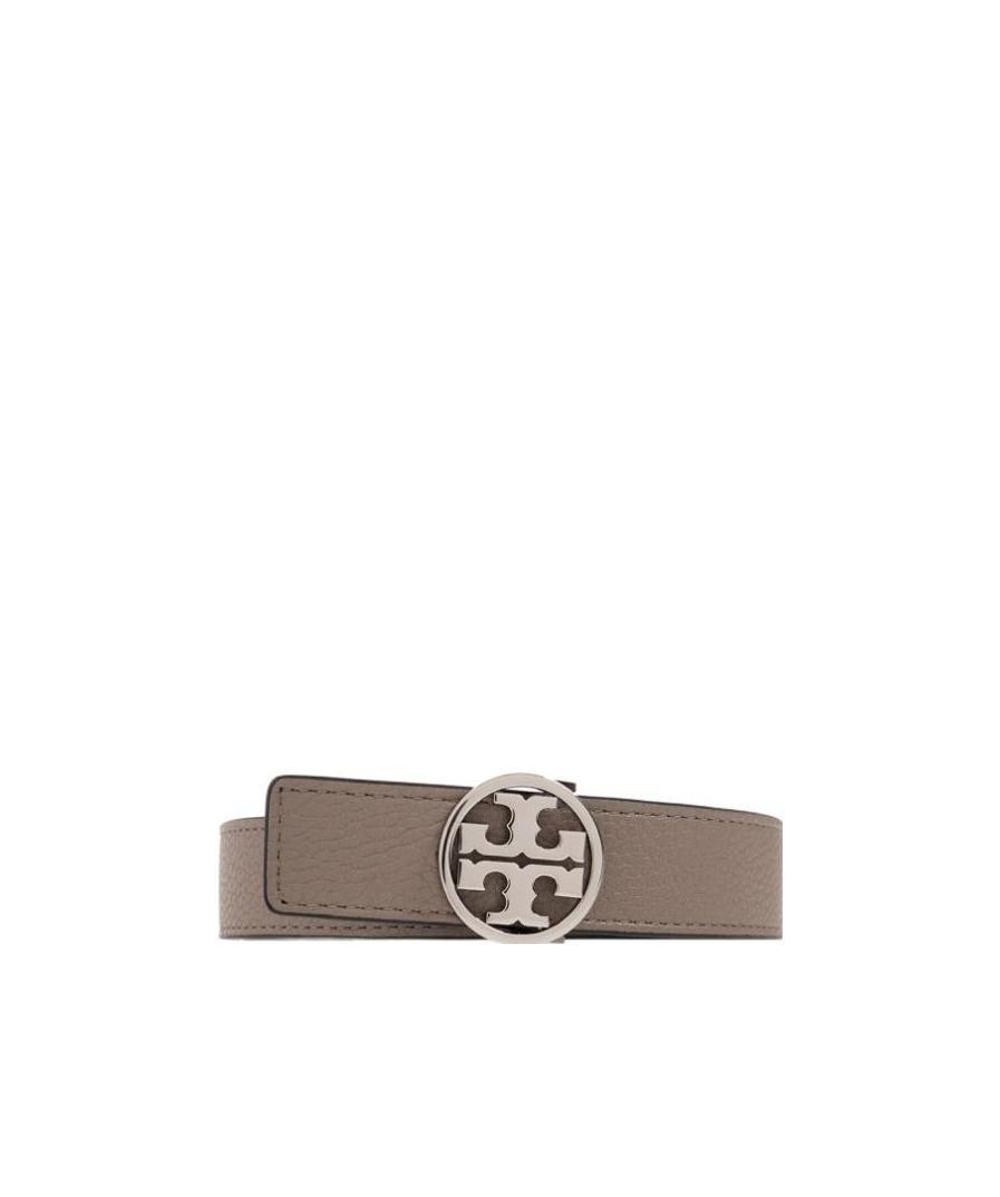 TORY BURCH LOGO-PLAQUE LEATHER BELT 