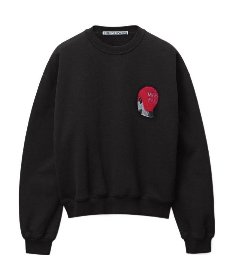 Alexander Wang Buzz-cut Logo Sweatshirt In Black