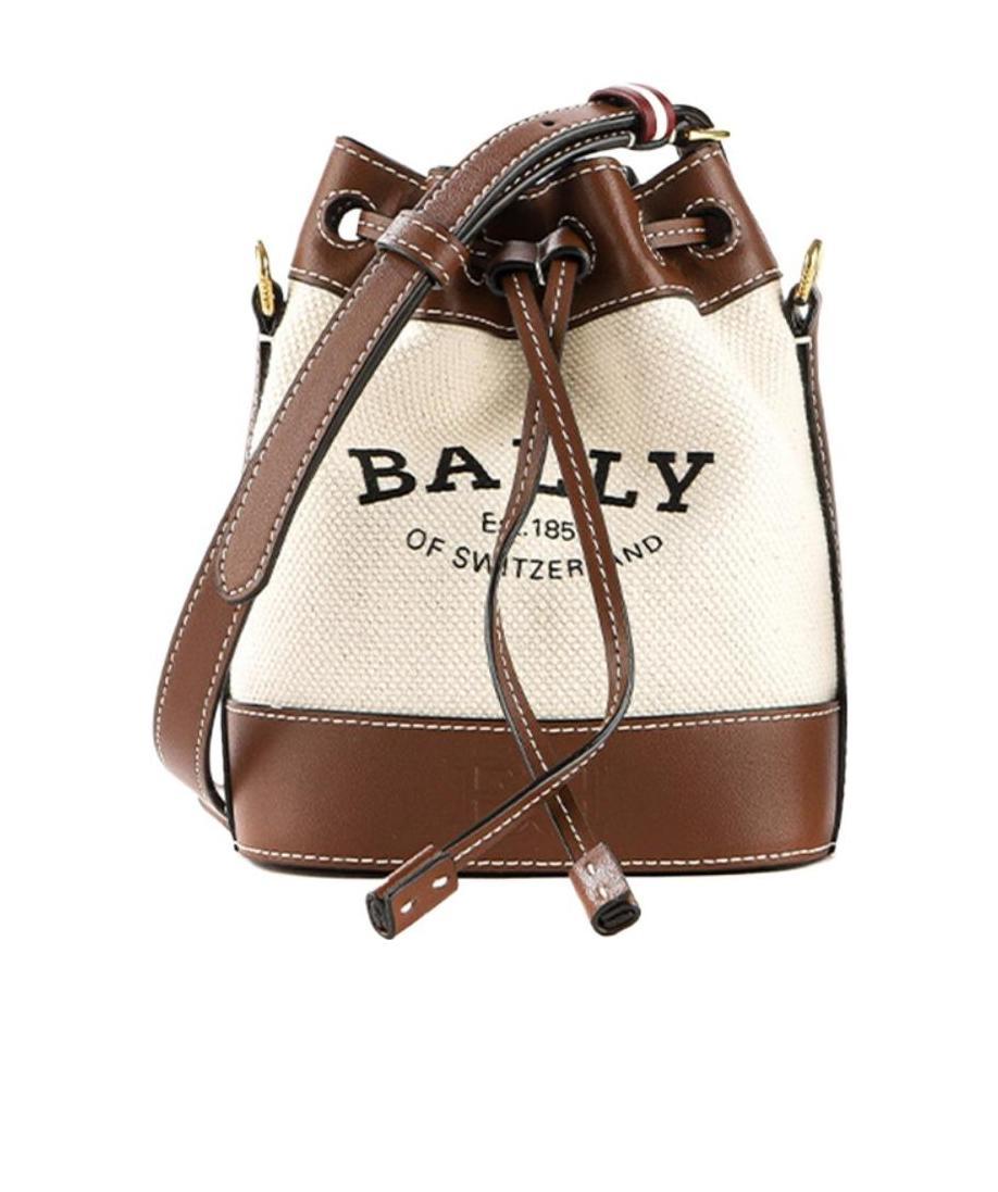 Shop Bally Logo Shoulder Bag In Nude