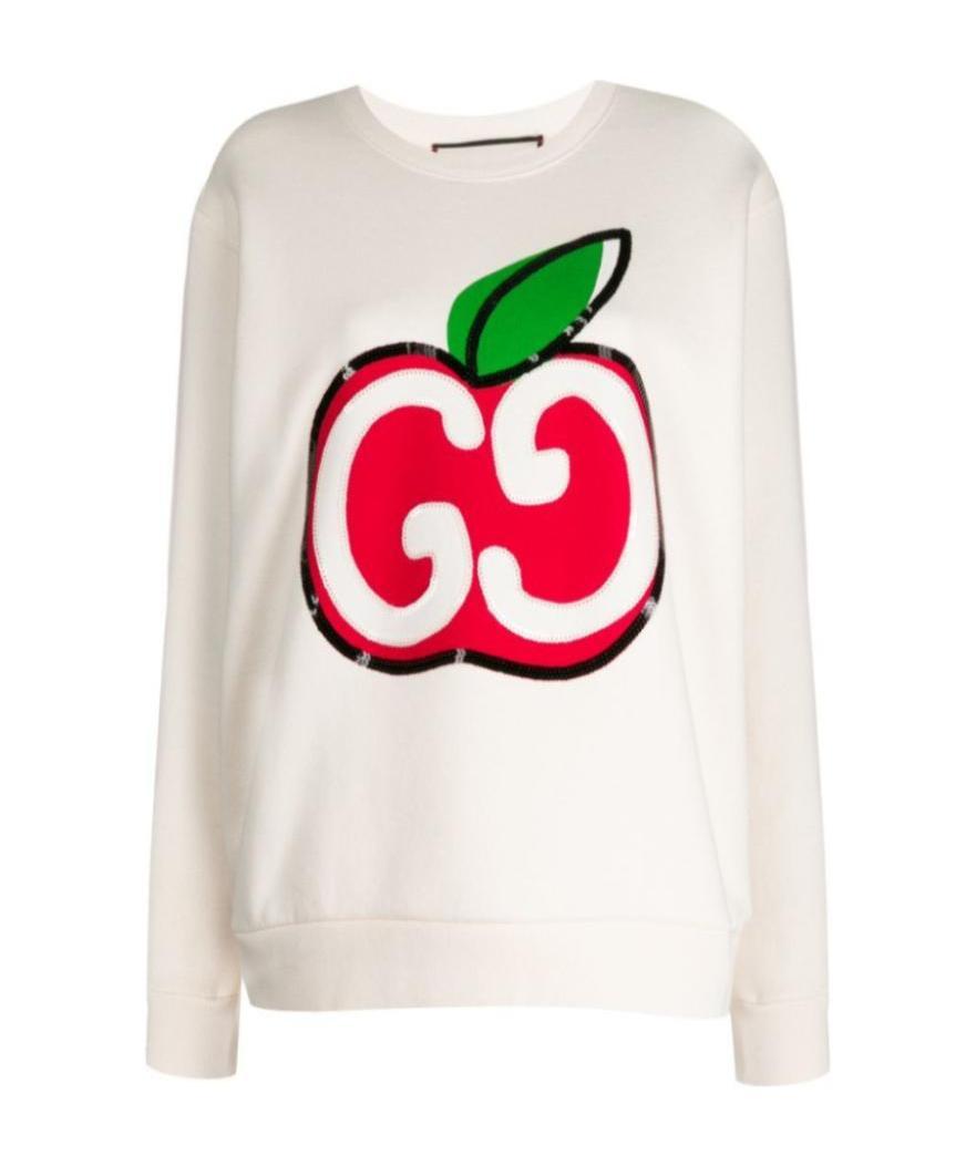 Gucci Printed Round-neck Sweater In White