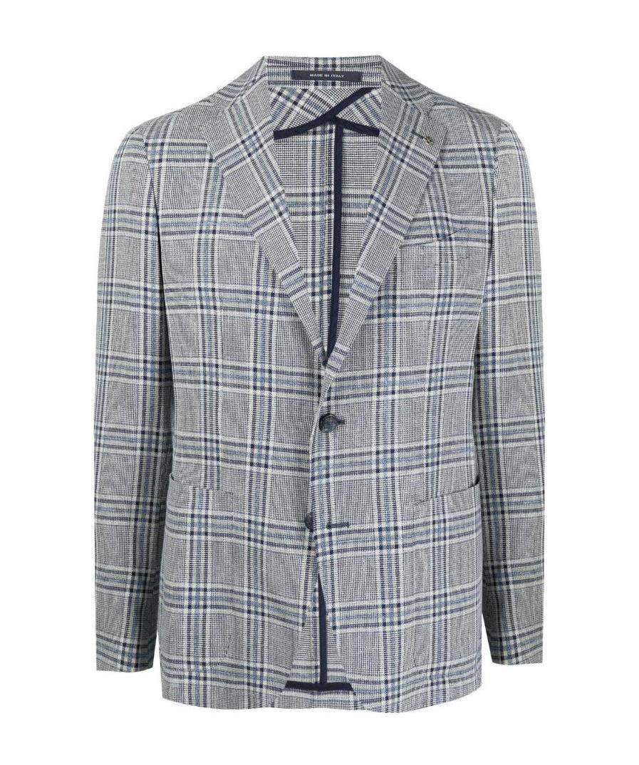 Tagliatore Checkered Single-breasted Suit Jacket In Gray