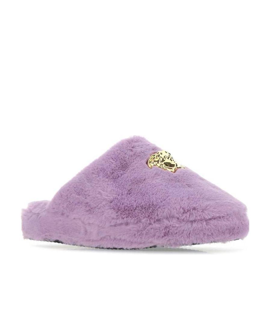 Versace Medusa Faux-fur Slippers In Pink