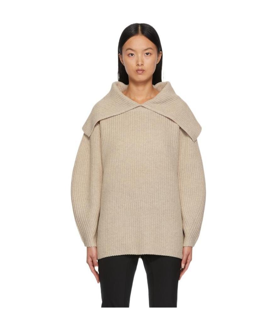 Shop By Malene Birger Fevila Sailor-collar Wool Jumper In Nude