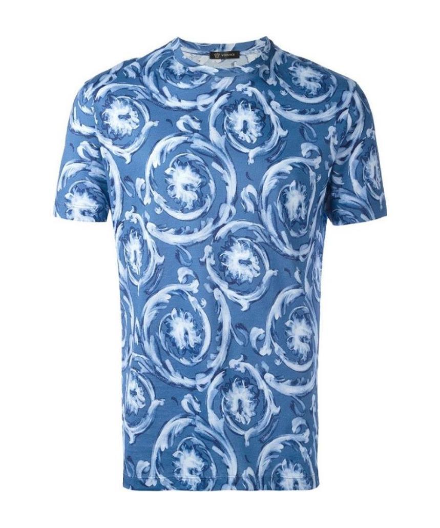 Versace Printed T-shirt In Blue