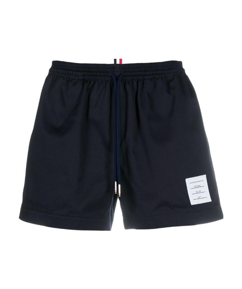 Thom Browne Drawcord Waistband Rugby Shorts In Blue