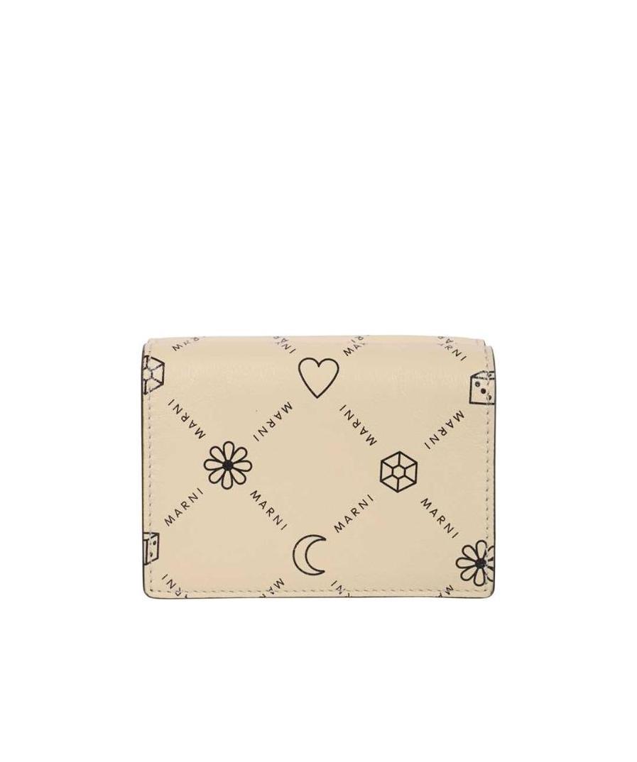 Marni Graphic Logo-print Cardholder In Nude