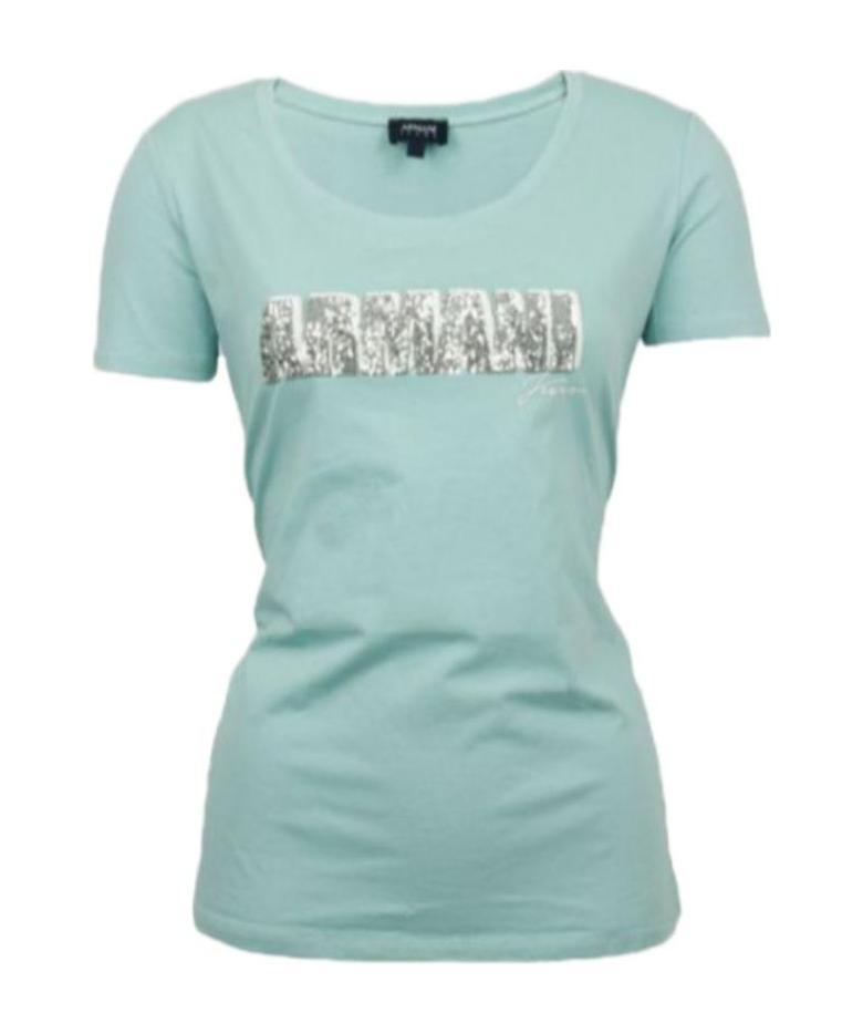 Shop Armani Jeans Round-necked T-shirt In Green