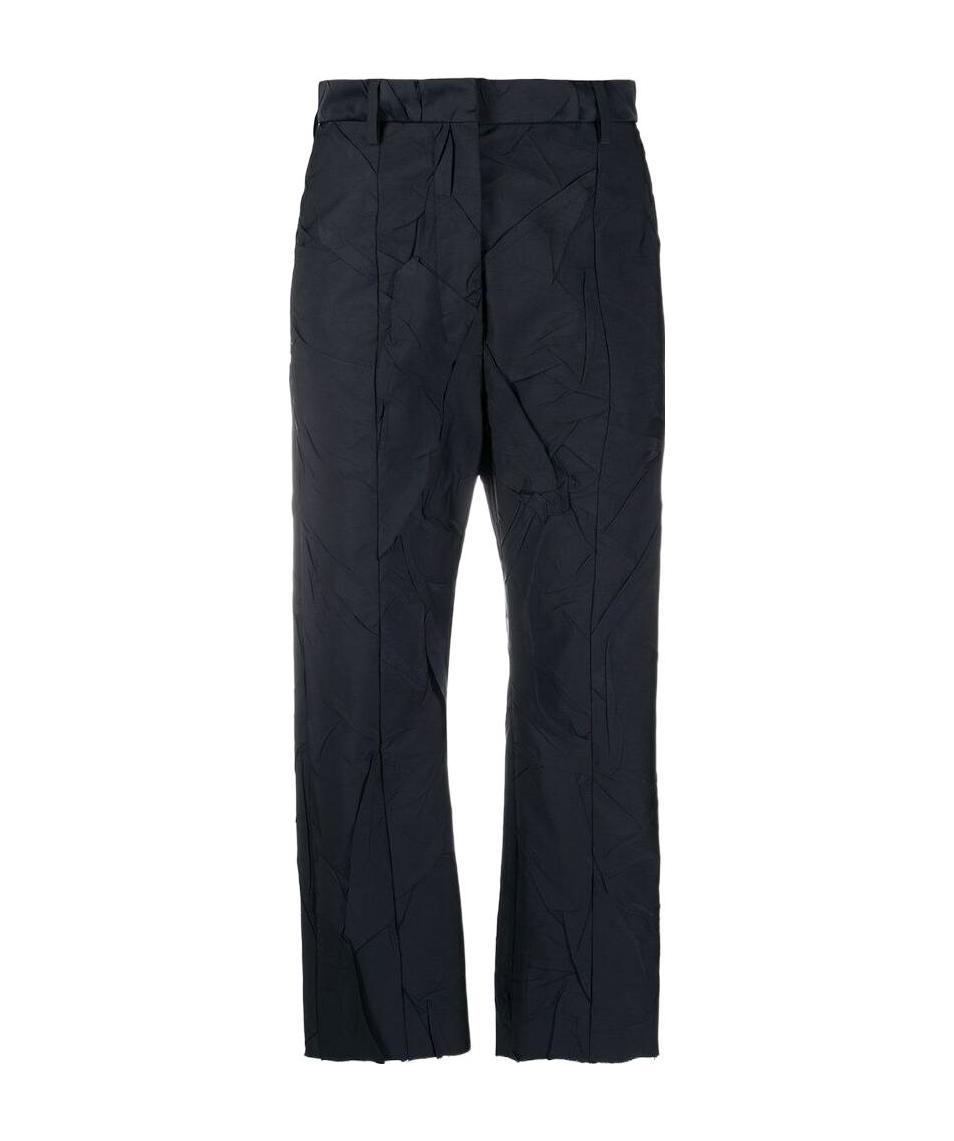 Mm6 Maison Margiela Creased Cropped Trousers In Black