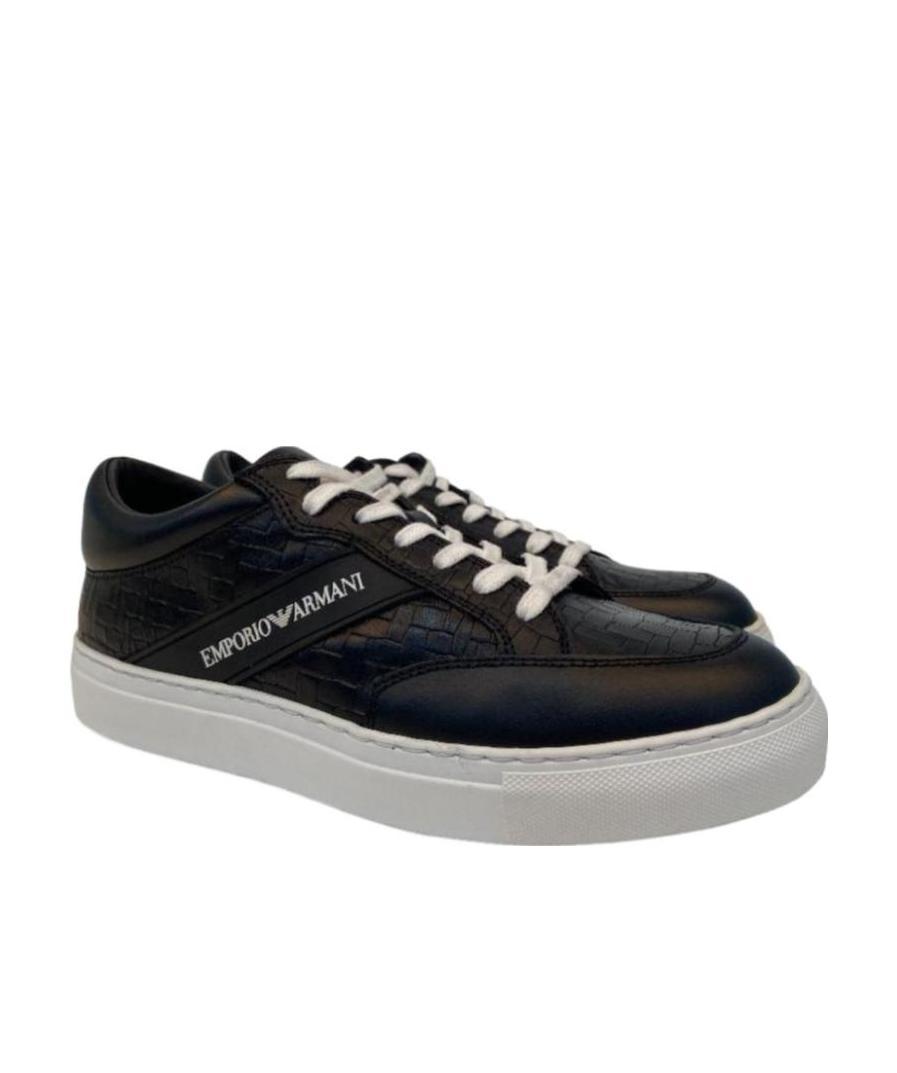 Emporio Armani Tie Casual Sports Shoes In Black