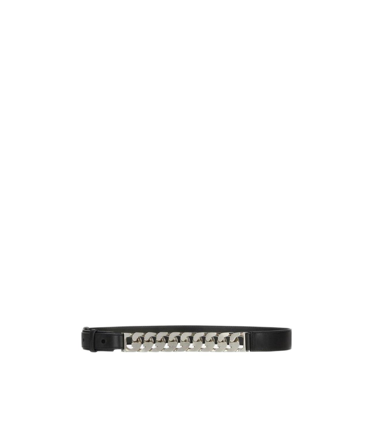 Givenchy Chain-trimmed Leather Belt In Black