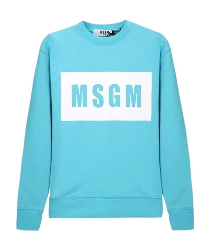 Msgm Logo Sweater In Blue