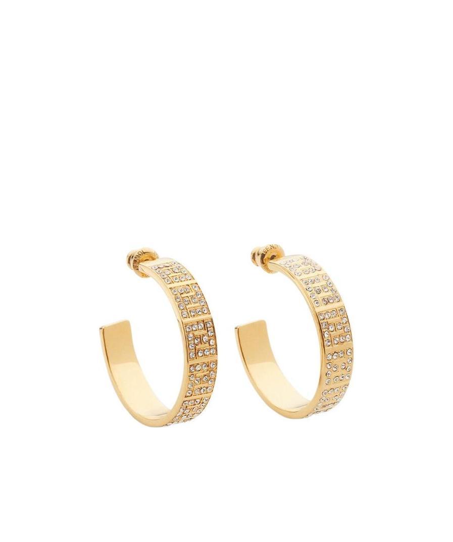 Fendi Ff Pattern Ring Earring In Yellow