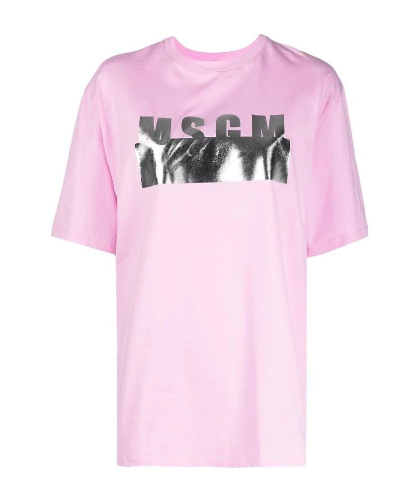 Msgm Logo Detail T-shirt In Pink