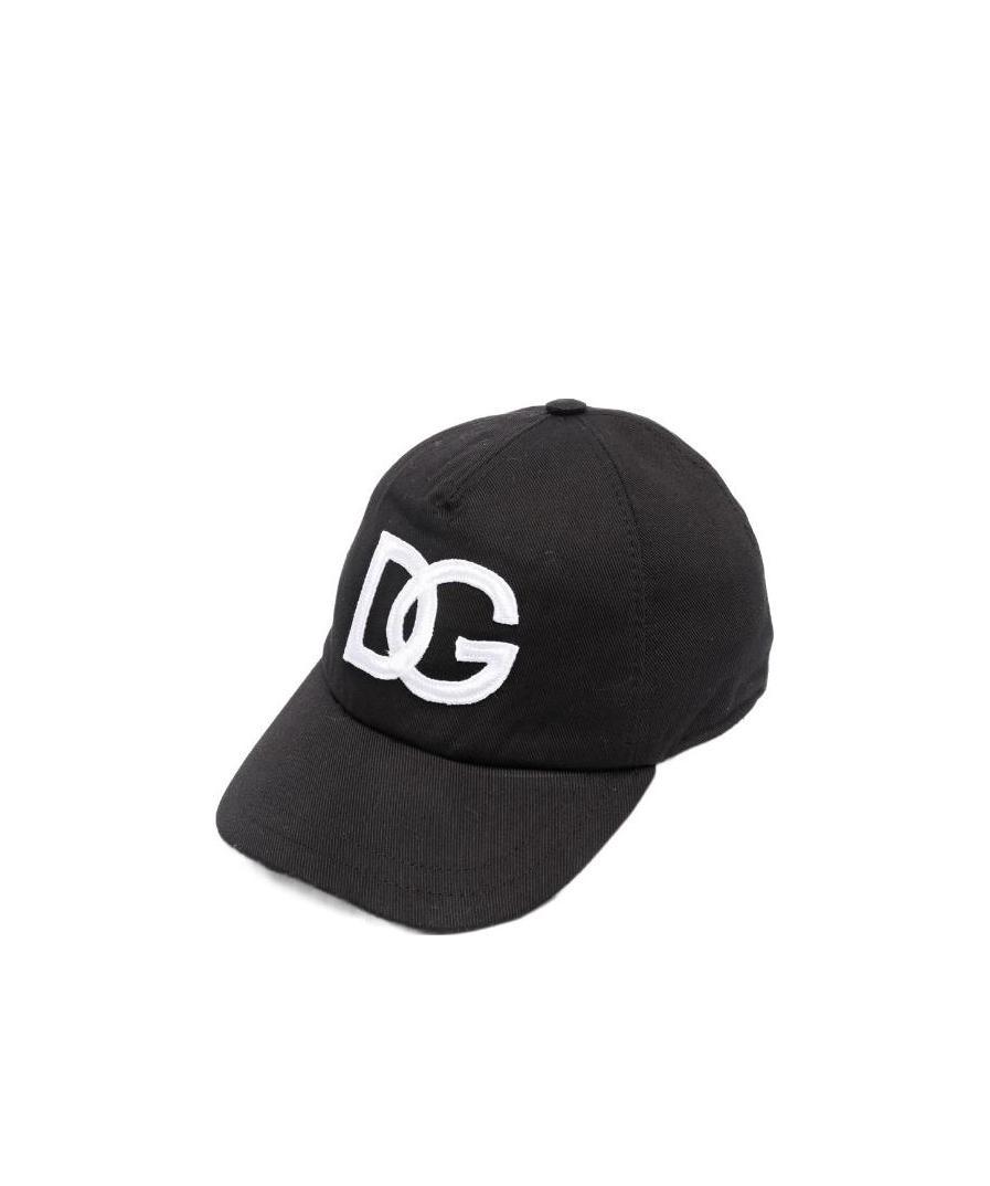 Dolce & Gabbana Kids' Embroidered-logo Touch-strap Cap In Black