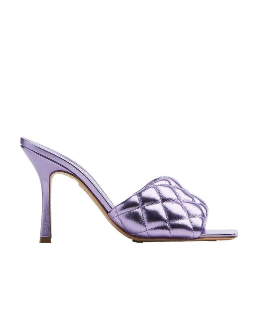 Bottega Veneta Padded Reflection Matelasse Sandals In Purple