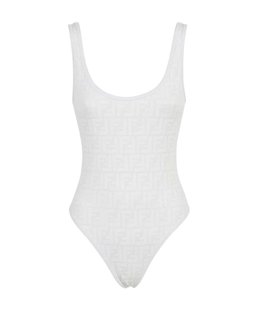 FENDI CROCHET-TRIM LOGO SWIMSUIT 