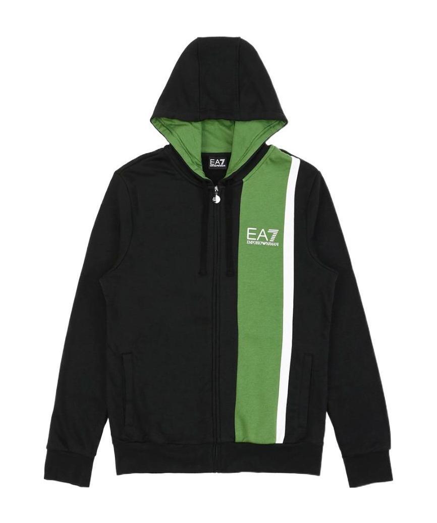 Ea7 Hooded Casual Jacket In Black