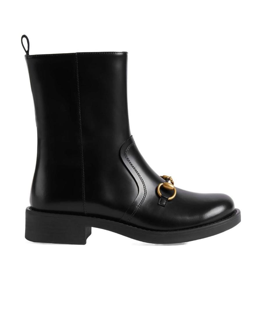 Gucci Horsebit-detail Ankle Boots In Black
