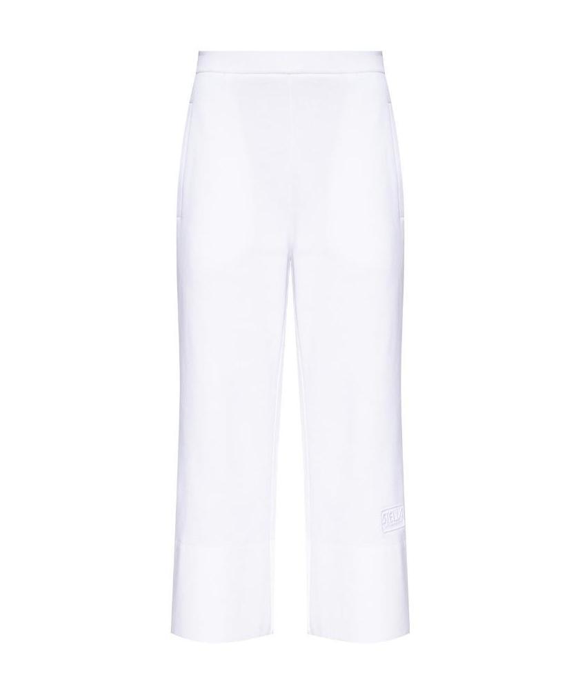 Stella Mccartney Cropped Kick-flare Trousers In White