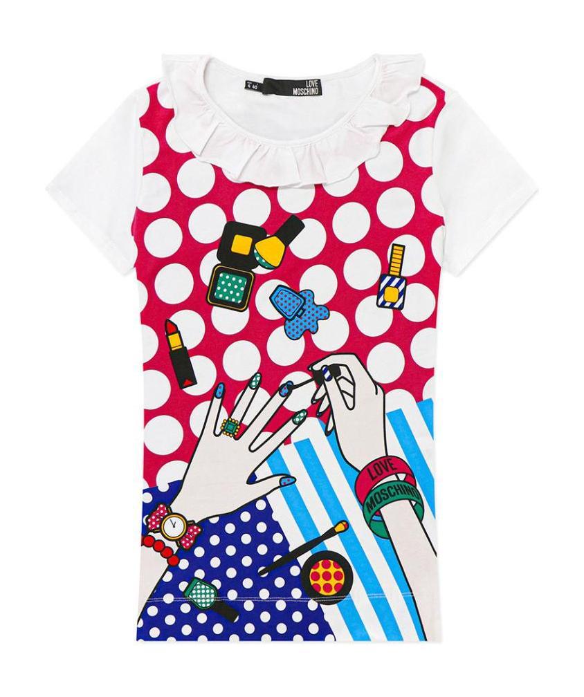 Moschino Pattern Printed T-shirt In White