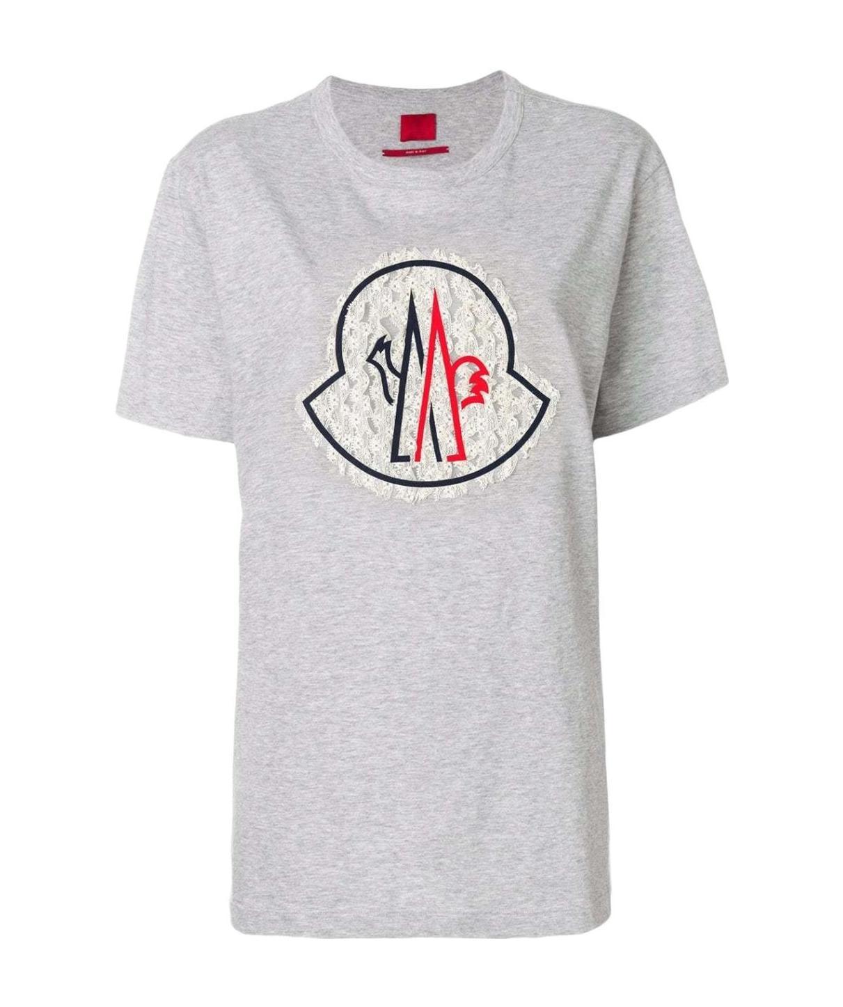 Moncler Crew Neck Short-sleeve T-shirt In Gray