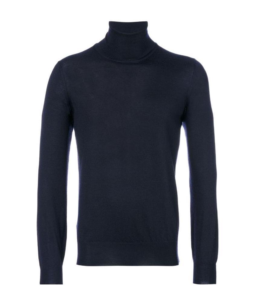Brunello Cucinelli Knit Turtleneck Sweater Ribbed Cuffs In Black