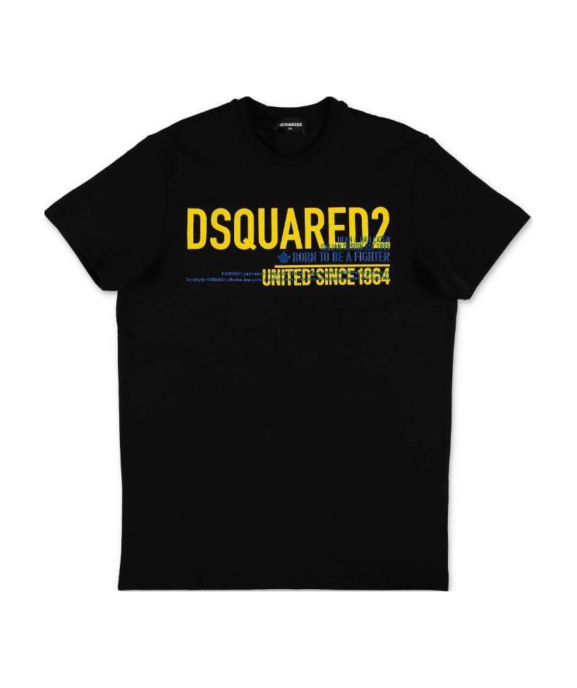Dsquared2 Teen Logo-print Short-sleeved T-shirt In Black