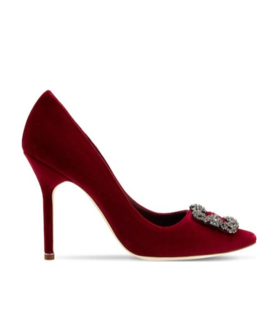 Manolo Blahnik Logo 'hangisi' Decorates High Heels