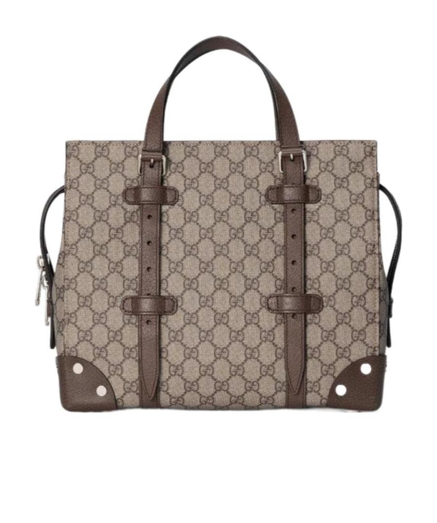 Gucci Gg Supreme Tote Bag In Gray