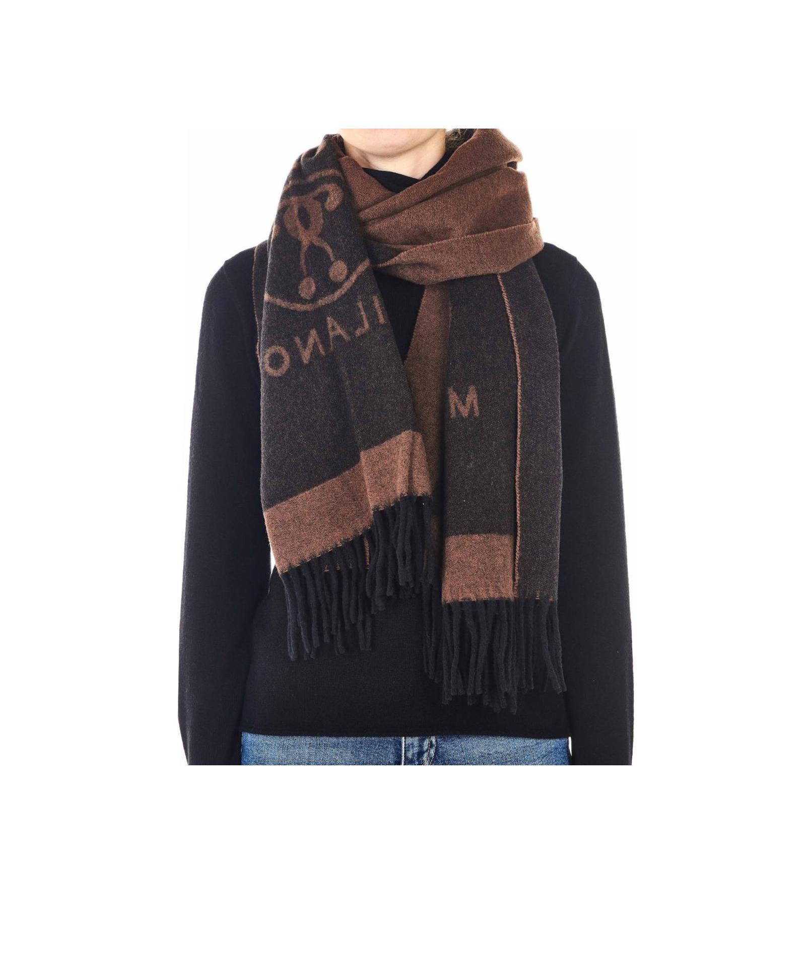 Moschino Scarf With Fringes In Black