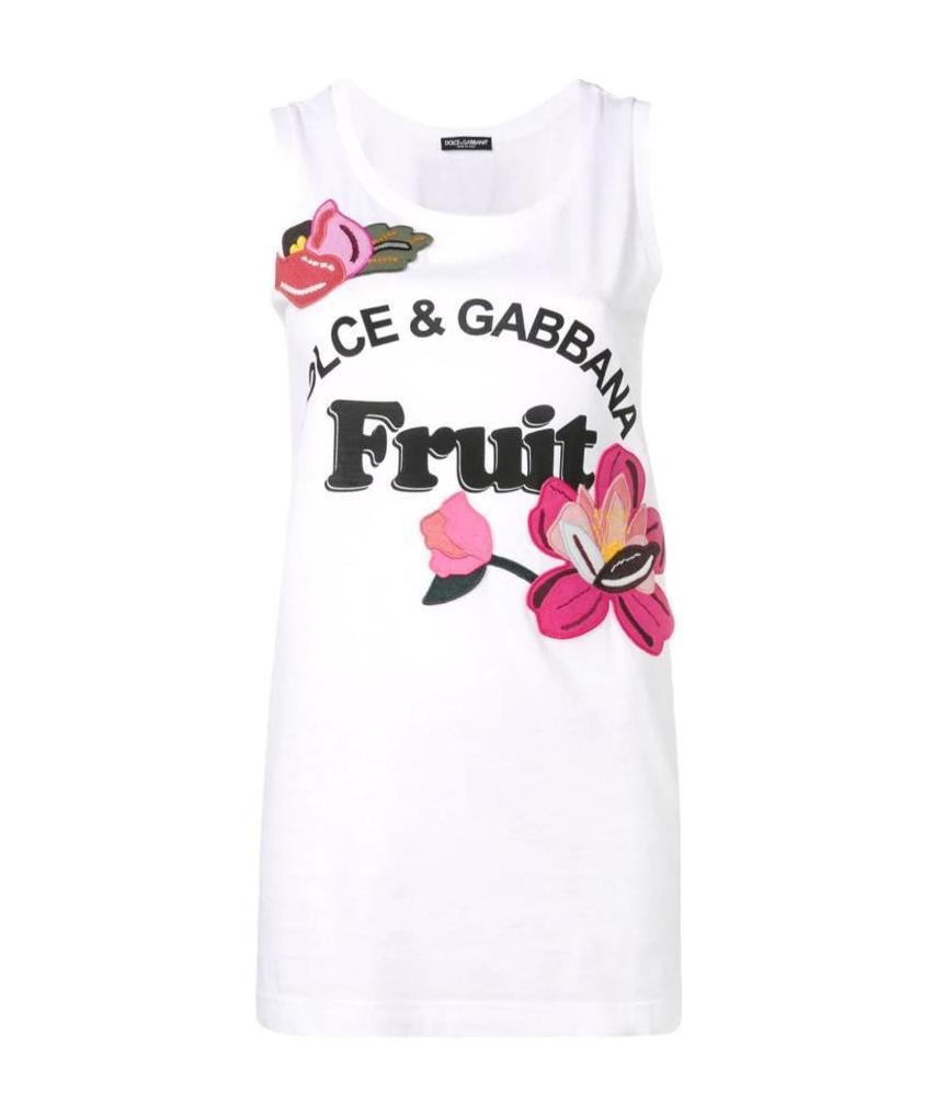 Dolce & Gabbana Fruit Tank Top In White