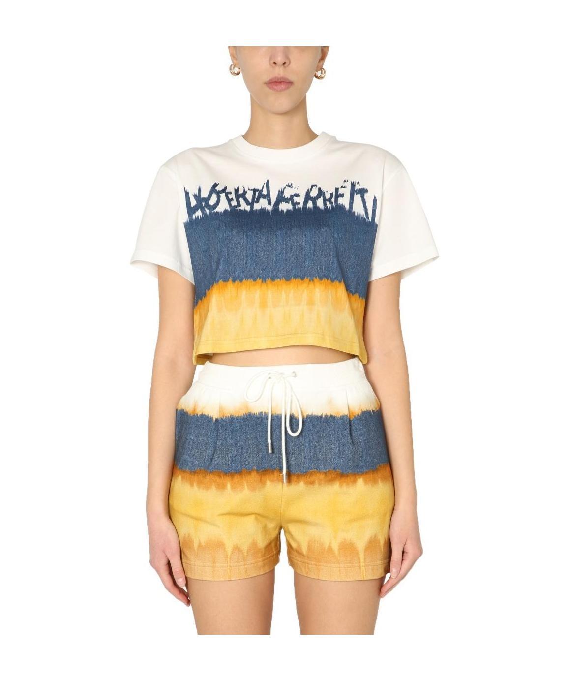 Alberta Ferretti Tie-dye Print Cotton T-shirt In Multicolor