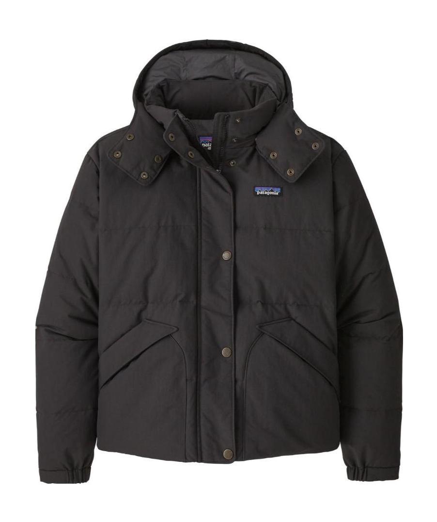 Patagonia Downdrift Recycled Down Jacket With Removable Hood In Black