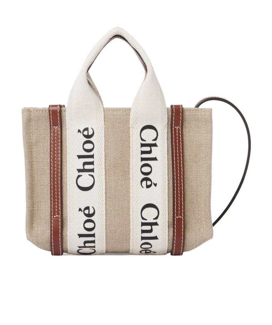 Shop Chloé Woody Tote Bag In Nude
