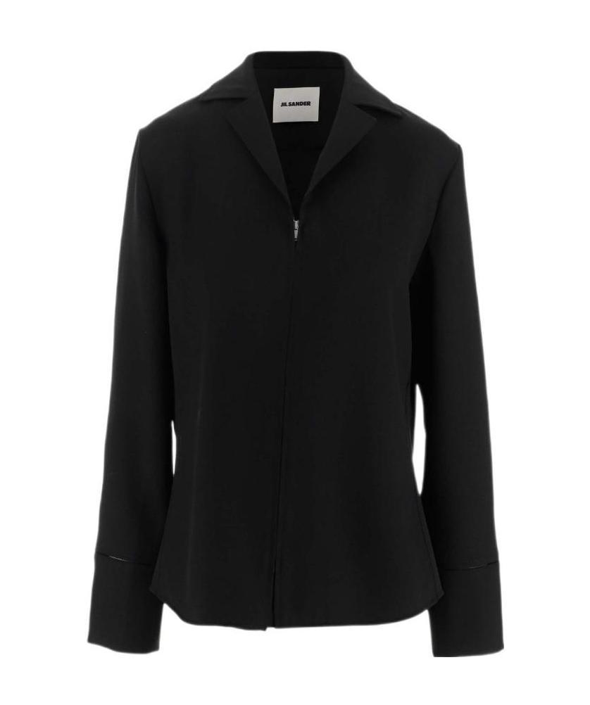 Jil Sander Zip-up Fitted Shirt Jacket In Black
