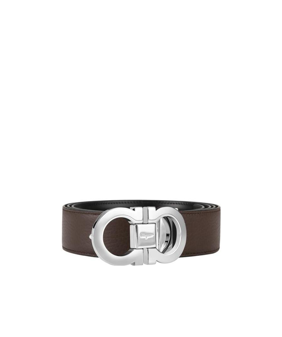 Ferragamo Double-sided Logo Buckle Belt In Brown
