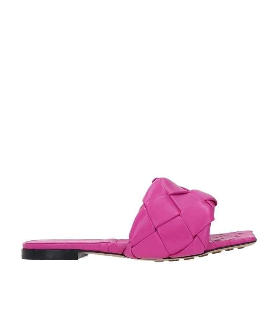 Shop Bottega Veneta Intrecciato Square-toe Sandals In Pink