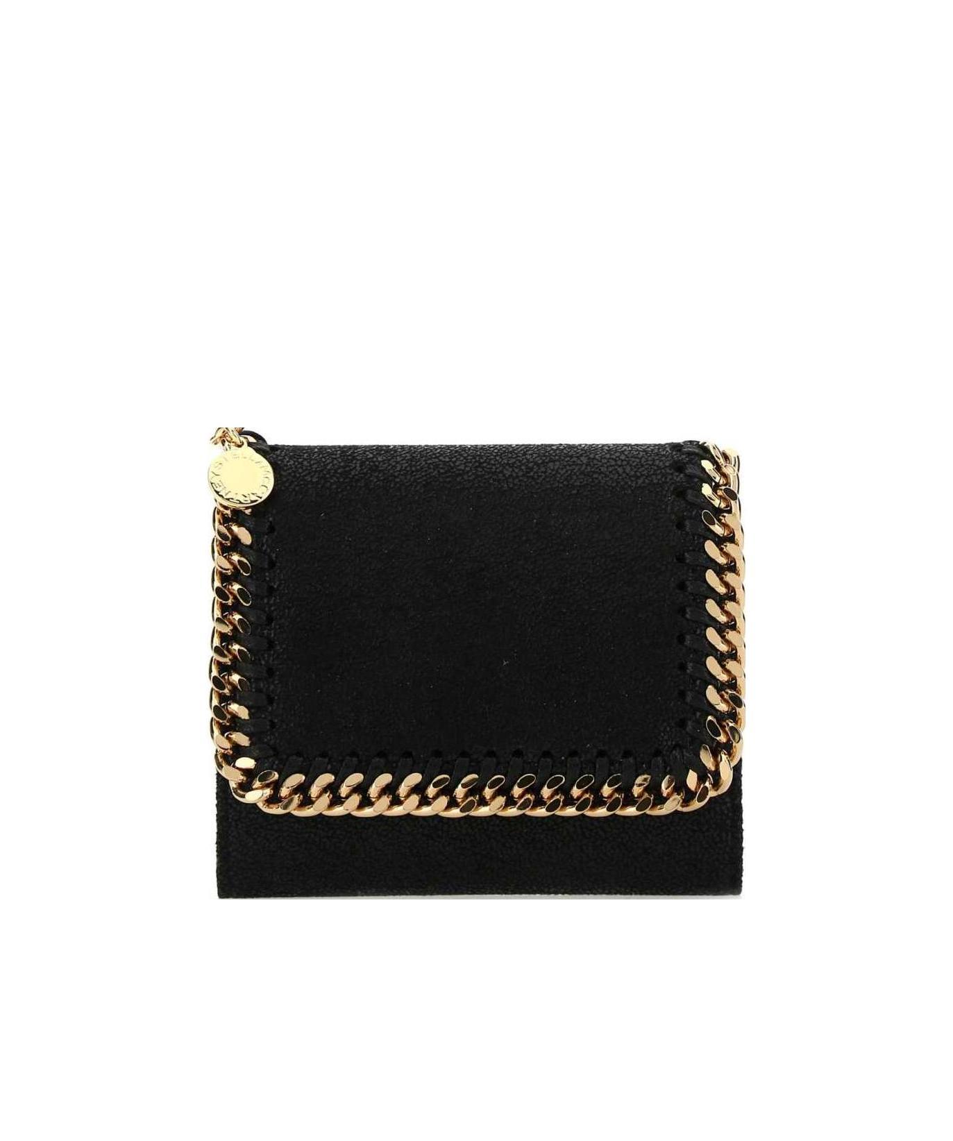 Stella Mccartney Falabella Small Flap Wallet In Black