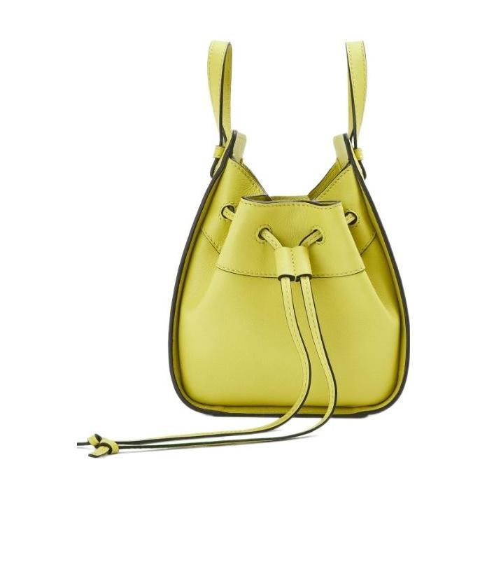 Loewe Hammock Logo-embossed Leather Bucket Bag In Yellow