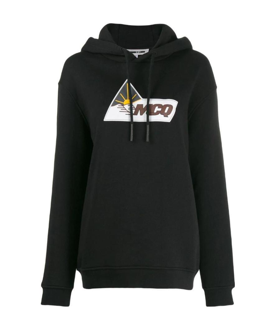 Mcq By Alexander Mcqueen Logo Printed Hooded Sweater In Black