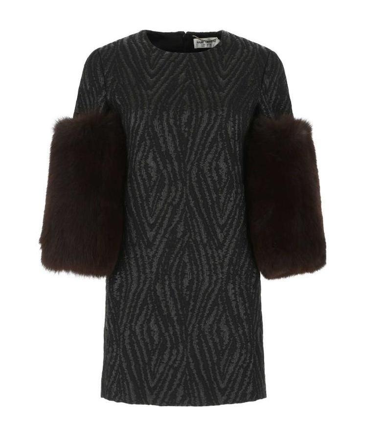 Saint Laurent Black Crewneck Mini Dress
