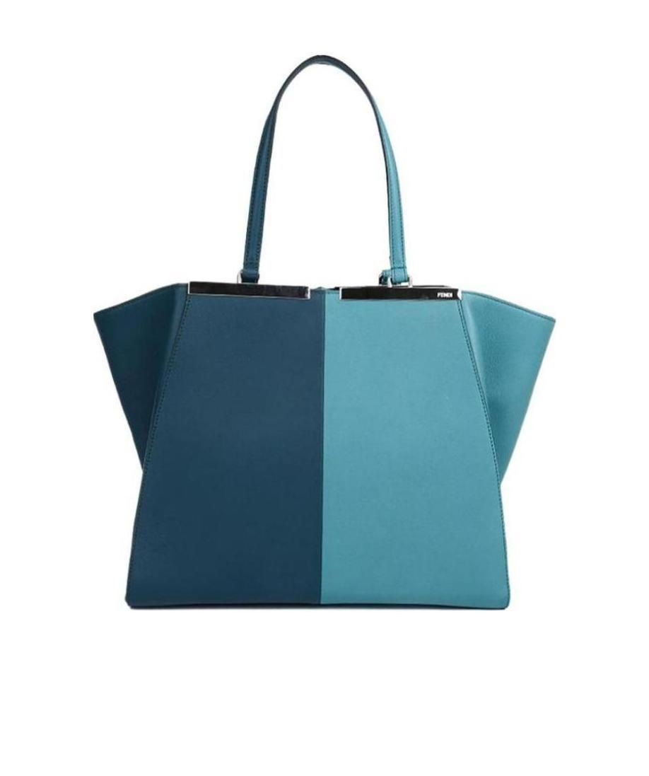 Fendi Spliced Logo Handbag In Blue