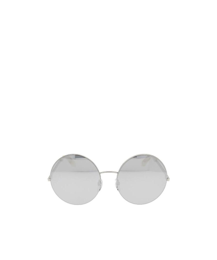 Victoria Beckham Round Frame Sunglasses In White