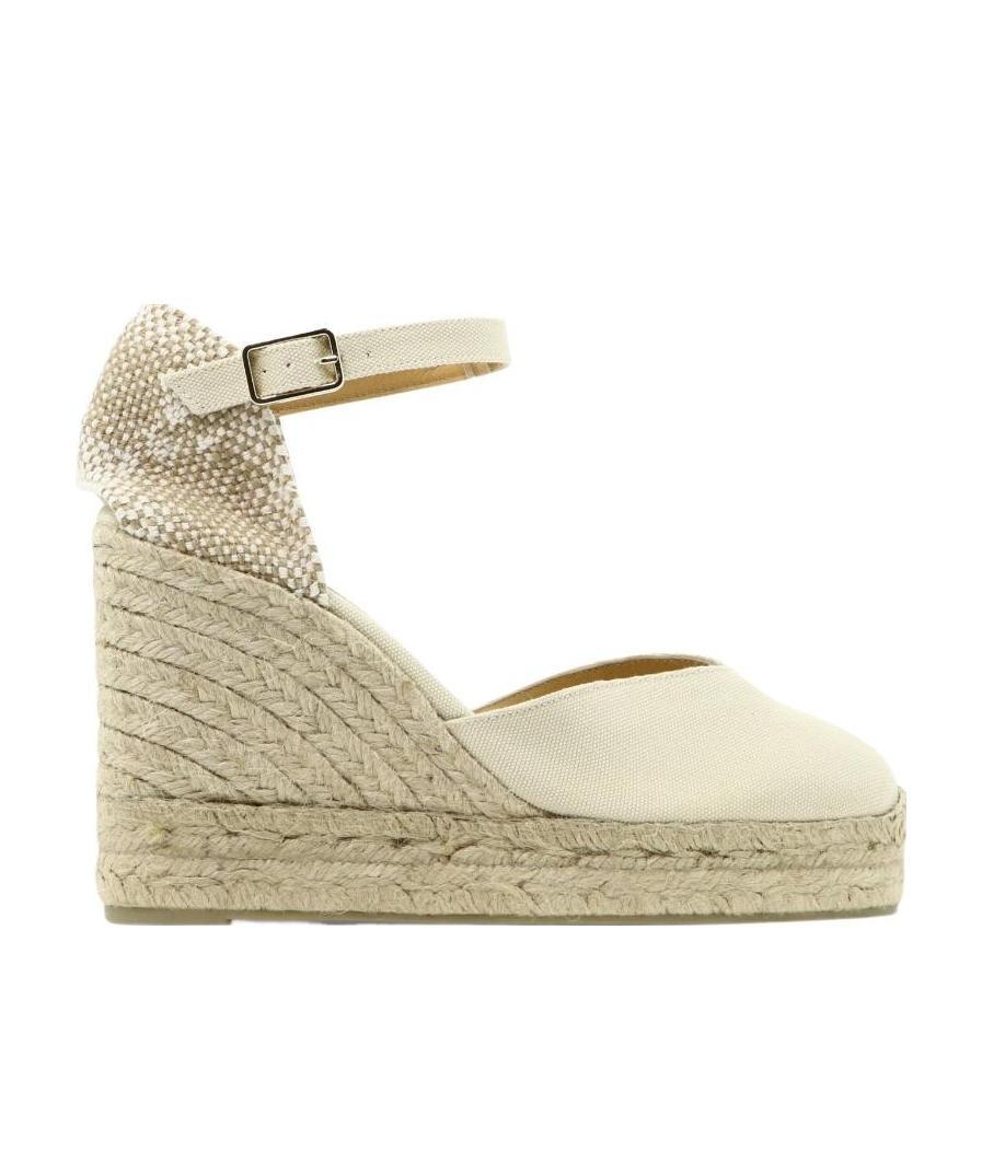 Shop Castaã±er Straw Weave Heels In Nude