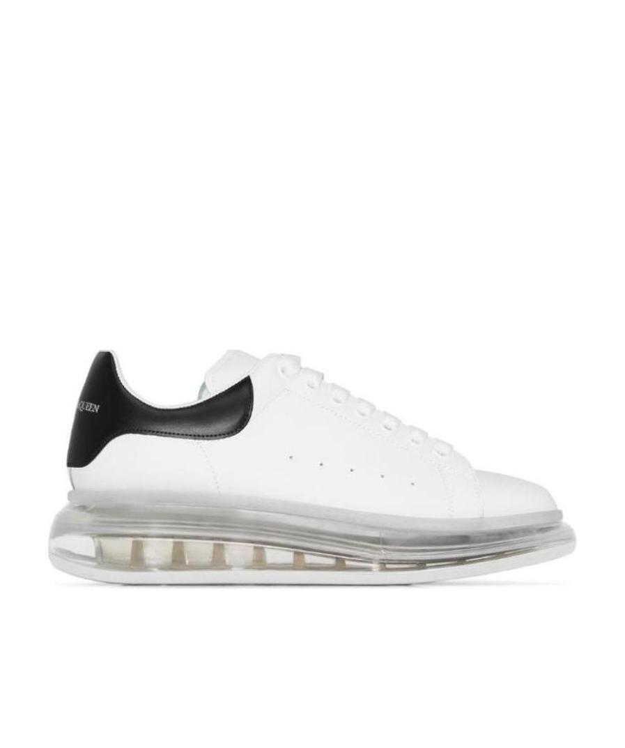 Alexander Mcqueen Signature Oversized Leather Sneakers In White