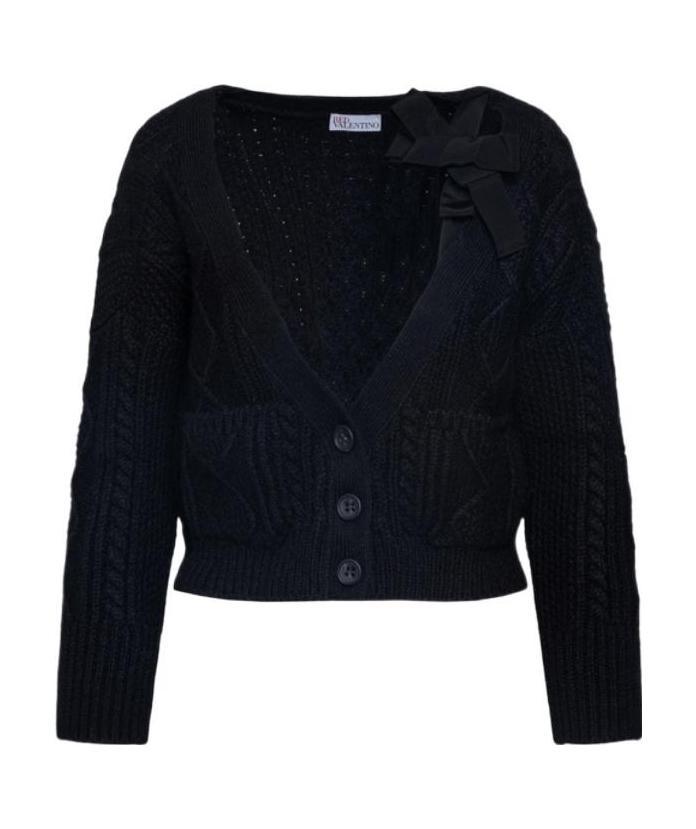 Red Valentino Casual Cardigan In Black