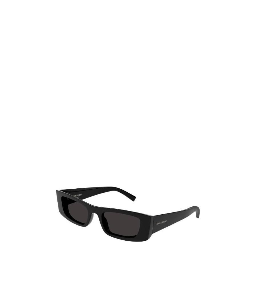 Saint Laurent Logo-print Sunglasses In Black