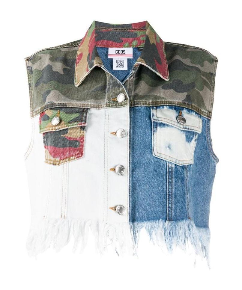 Gcds Patchwork Cropped Vest In Multicolor
