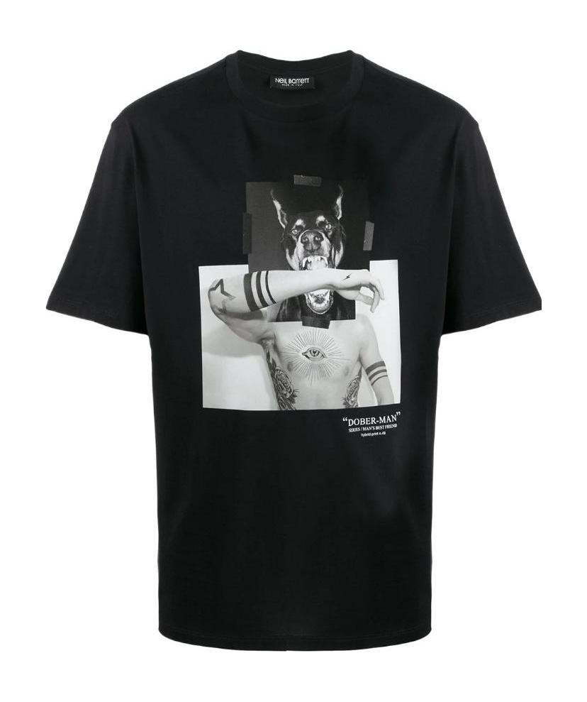 Neil Barrett Pattern Printed T-shirt In Black
