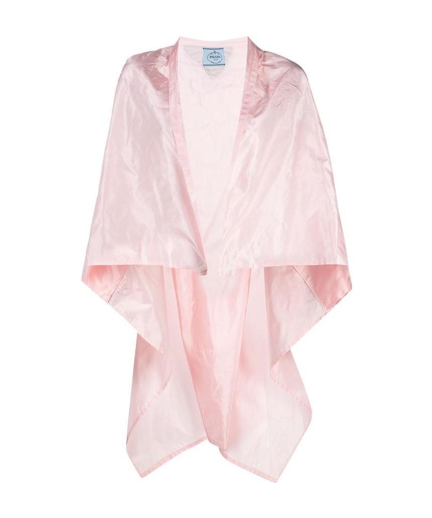 Prada Packable Silk Cape In Pink